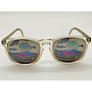 Vintage Michele Lamy "Diffuse" Palm Trees Mirror Sunglasses